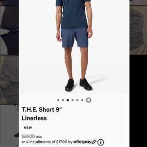 Lululemon T.H.E. Short 9" Linerless Large